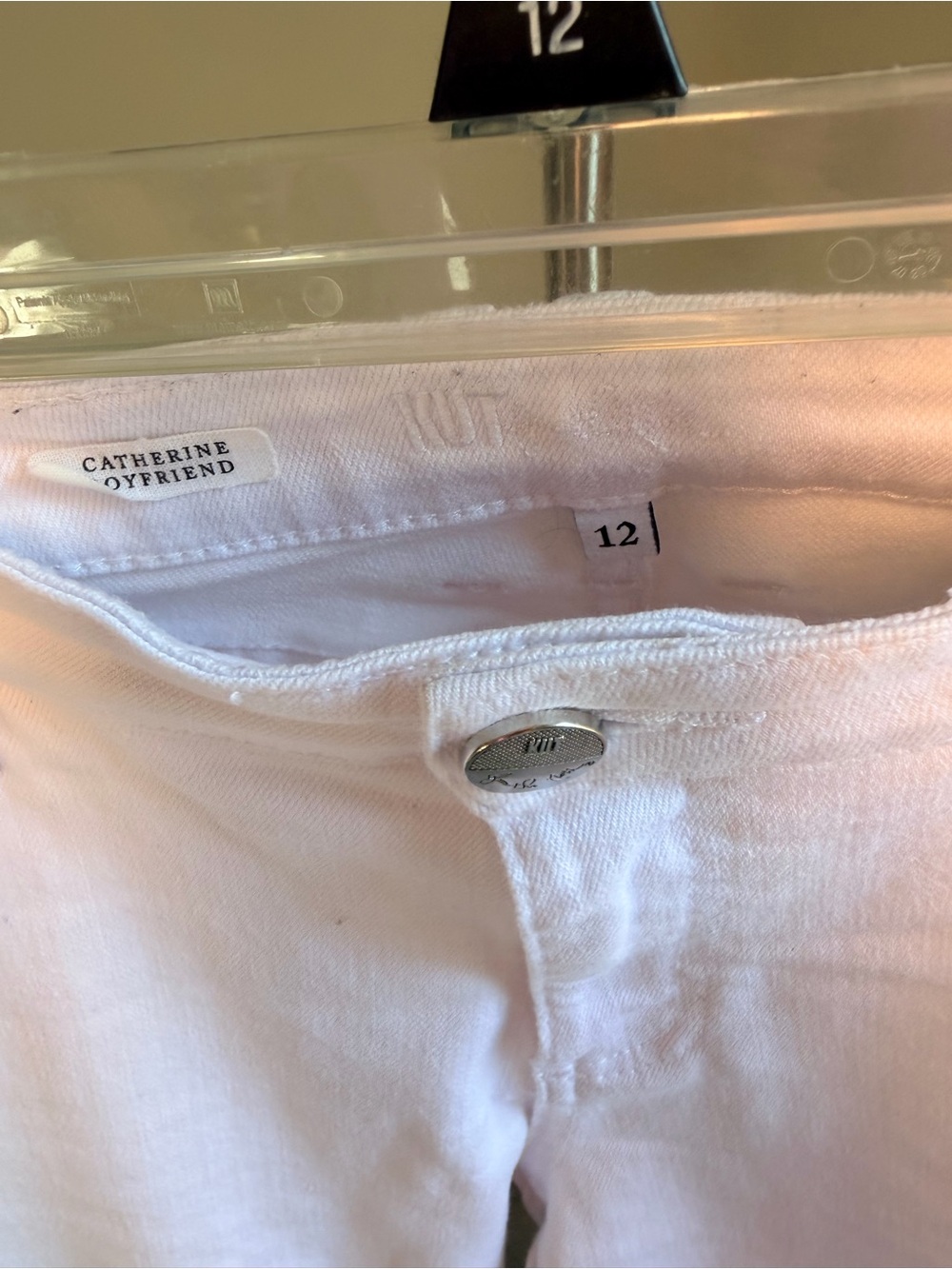 Kut from the Kloth White Straight Leg Jeans with Light Distressing size 12 - Picture 8 of 13